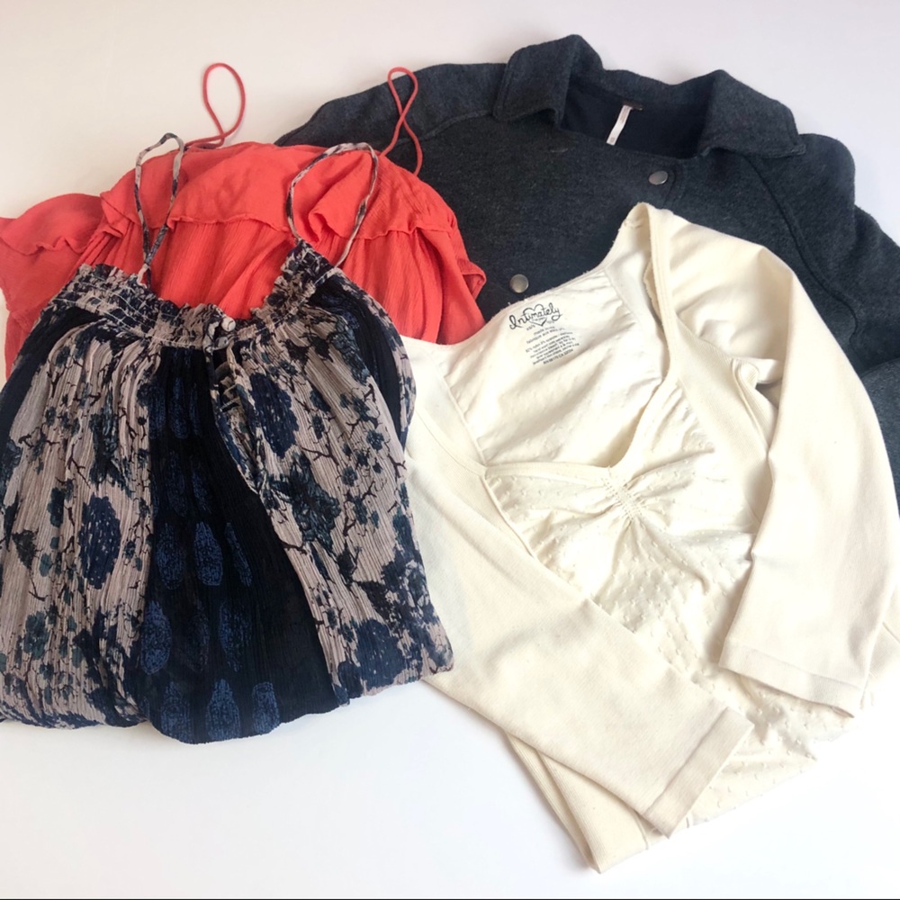 4 PC FREE PEOPLE BUNDLE JACKET, TANK TOPS, & DRESS